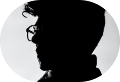 A man face - black and white photo