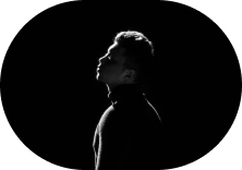 A man in black